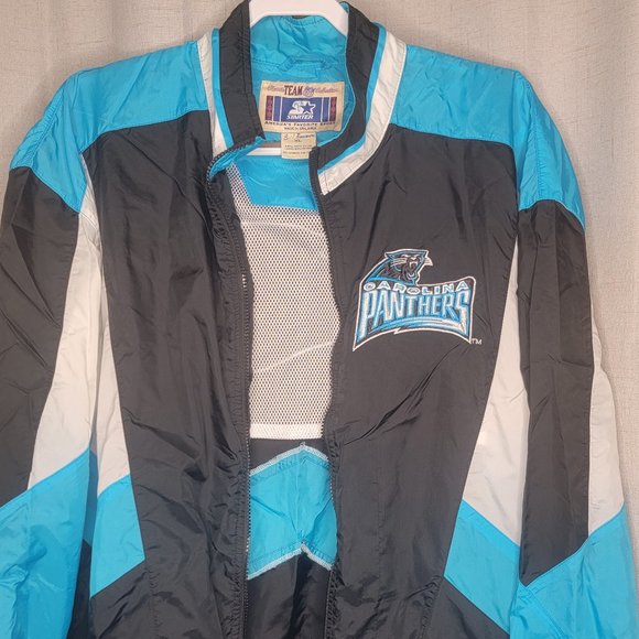 VINTAGE STARTER Carolina Panthers Mens XL Windbreaker - Picture 4 of 6